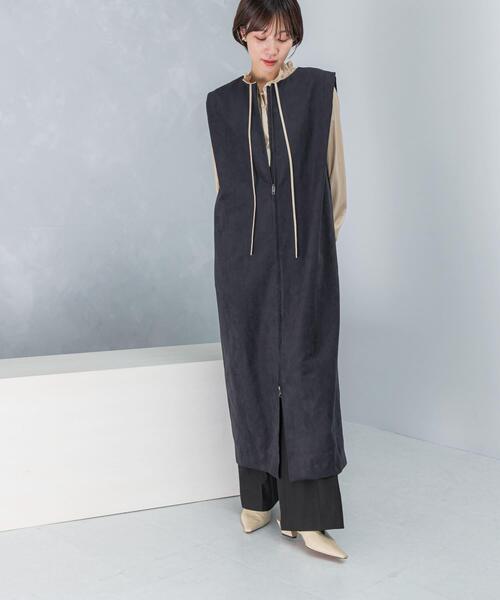 URBAN RESEARCH ROSSO WOMEN（アーバンリサーチ　ロッソ）の「フロントファスナーレイヤードワンピース（ワンピース・レディース・モカ/ネイビー・FREE）」の19枚目の写真