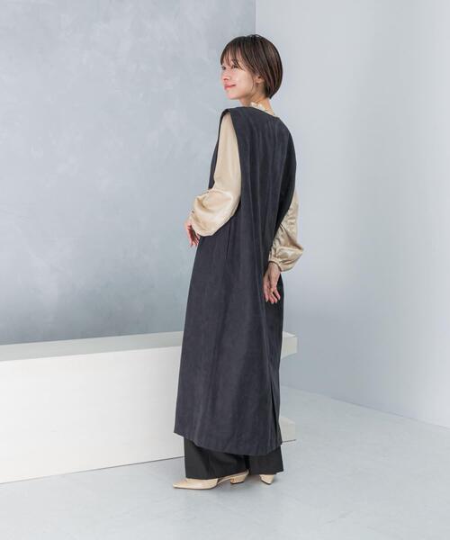 フロントファスナーレイヤードワンピース（ジャンパースカート