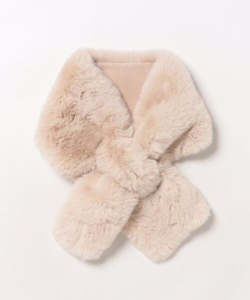 VENCEEXCHANGE（ヴァンスエクスチェンジ）の「エコファーティペット（マフラー・レディース・オフホワイト/ダークグレー/ブラウン・FREE）」の4枚目の写真