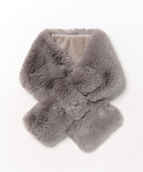 VENCEEXCHANGE（ヴァンスエクスチェンジ）の「エコファーティペット（マフラー・レディース・オフホワイト/ダークグレー/ブラウン・FREE）」の5枚目の写真