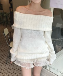 ボートネックニットトップス