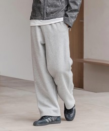 mp14283-Back Shaggy Boa Bonding Waffle Wide Straight Pants ワイドストレートパンツ(A57525cmb)