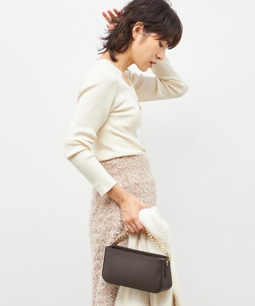 NOLLEY’S Sophi（ノーリーズソフィ）の「《アンサンブル対応》《手洗い可能》カシミヤ混リブUネックプルオーバー（ニット/セーター・レディース・アイボリー/イエロー/サックスブルー/ブラック・36/38）」の17枚目の写真