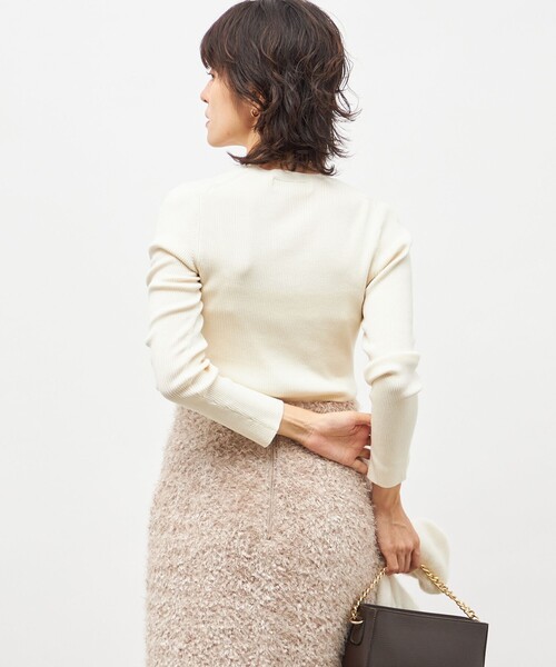 NOLLEY’S Sophi（ノーリーズソフィ）の「《アンサンブル対応》《手洗い可能》カシミヤ混リブUネックプルオーバー（ニット/セーター・レディース・アイボリー/イエロー/サックスブルー/ブラック・36/38）」の18枚目の写真