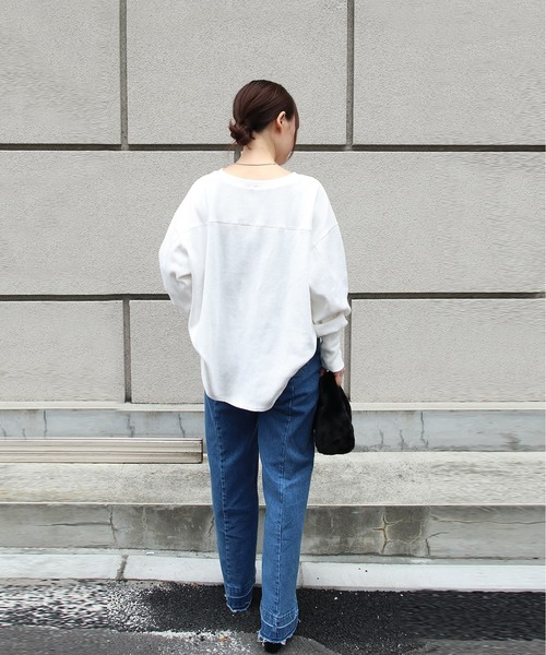 Brown&Street(ブラウンアンドストリート)の「シルエットラインデニム(デニムパンツ・レディース・ブルー・FREE/L~LL)」の15枚目の写真
