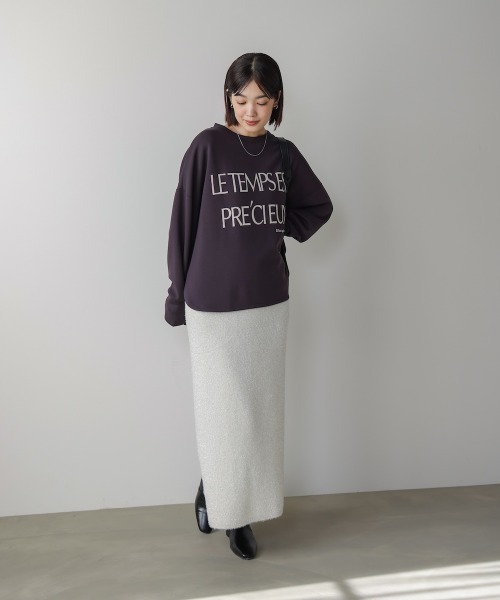 Bou Jeloud(ブージュルード)の「フィルムラメニットタイトスカート(スカート・レディース・グレー/ブラック/アイボリー・FREE)」の9枚目の写真