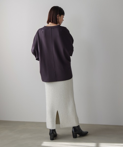 Bou Jeloud(ブージュルード)の「フィルムラメニットタイトスカート(スカート・レディース・グレー/ブラック/アイボリー・FREE)」の14枚目の写真