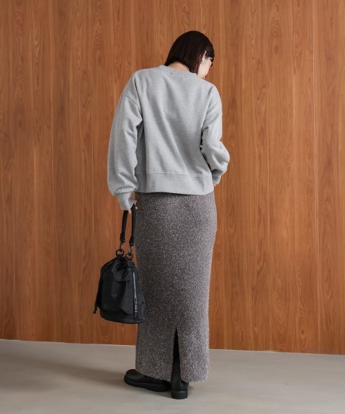 Bou Jeloud(ブージュルード)の「フィルムラメニットタイトスカート(スカート・レディース・グレー/ブラック/アイボリー・FREE)」の19枚目の写真