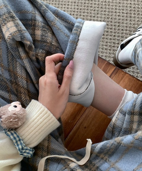 2ly2(トゥーリートゥー)の「裏起毛であったか!チェック柄ワイドパンツ(その他パンツ・レディース・レッド/ブラウン/ネイビー/ブルー・FREE)」の8枚目の写真
