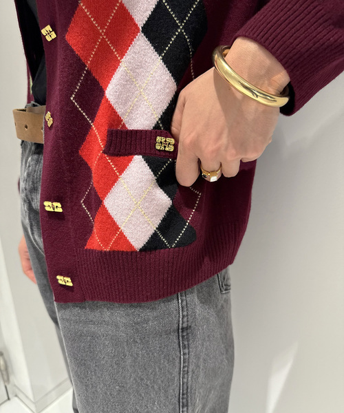 EDIT. FOR LULU(エディットフォールル)の「【GANNI/ガニー】カシミヤウールミックスカーディガン(ニット/セーター・レディース・ボルドー・FREE)」の3枚目の写真
