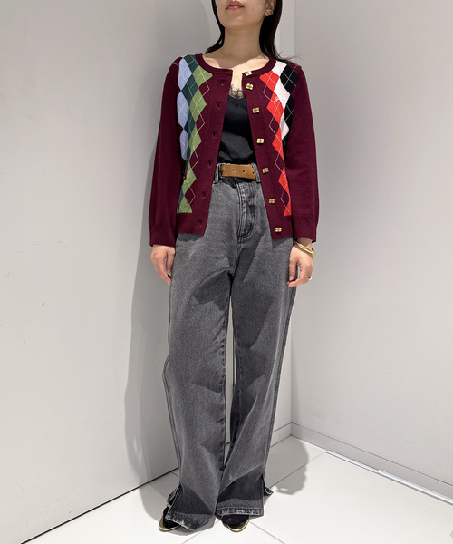 EDIT. FOR LULU(エディットフォールル)の「【GANNI/ガニー】カシミヤウールミックスカーディガン(ニット/セーター・レディース・ボルドー・FREE)」の4枚目の写真