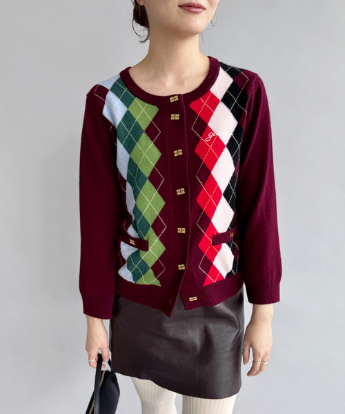 EDIT. FOR LULU(エディットフォールル)の「【GANNI/ガニー】カシミヤウールミックスカーディガン(ニット/セーター・レディース・ボルドー・FREE)」の7枚目の写真