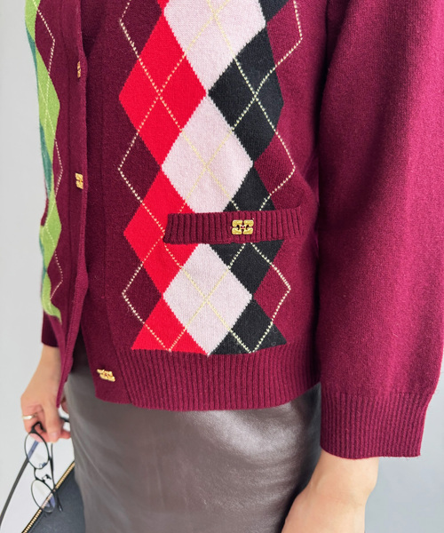 EDIT. FOR LULU(エディットフォールル)の「【GANNI/ガニー】カシミヤウールミックスカーディガン(ニット/セーター・レディース・ボルドー・FREE)」の9枚目の写真