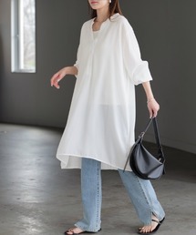 シフォン」に該当するレディースのシャツ/ブラウス（ノーカラー