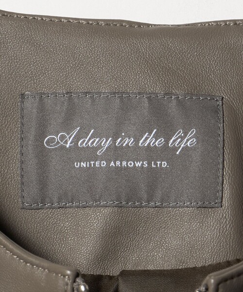 極美品✨ユナイテッドアローズ アデイインザライフラムレザー ノーカラーライダース セール】ラムレザー ノーカラーブルゾン ＜A DAY IN THE LIFE