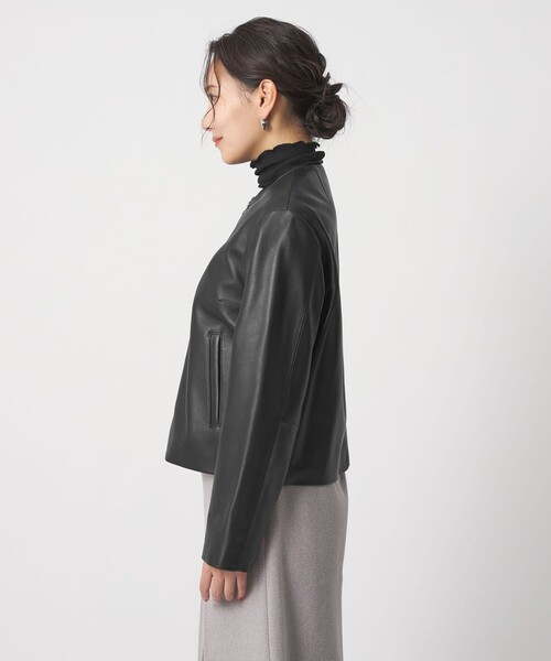 セール】ラムレザー ノーカラーブルゾン ＜A DAY IN THE LIFE