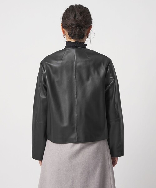 【極美品】A day in the life ラムレザージャケット ノーカラー A DAY IN THE LIFE ブルゾン アウター ラムレザー ノーカラーブルゾン