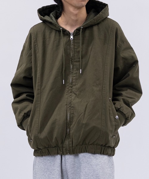 JOHN'S CLOSET（ジョンズクローゼット）の「【13】キャンパス＆キルト リバーシブル ショートパーカー（ブルゾン・メンズ・ブラウン/カーキ/ブラック・LARGE/MEDIUM）」の3枚目の写真