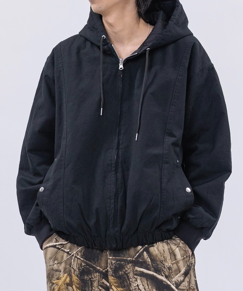 JOHN'S CLOSET（ジョンズクローゼット）の「【13】キャンパス＆キルト リバーシブル ショートパーカー（ブルゾン・メンズ・ブラウン/カーキ/ブラック・LARGE/MEDIUM）」の2枚目の写真