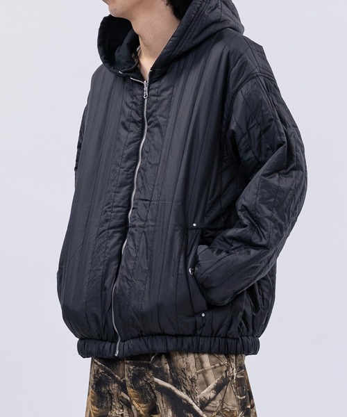 JOHN'S CLOSET（ジョンズクローゼット）の「【13】キャンパス＆キルト リバーシブル ショートパーカー（ブルゾン・メンズ・ブラウン/カーキ/ブラック・LARGE/MEDIUM）」の9枚目の写真