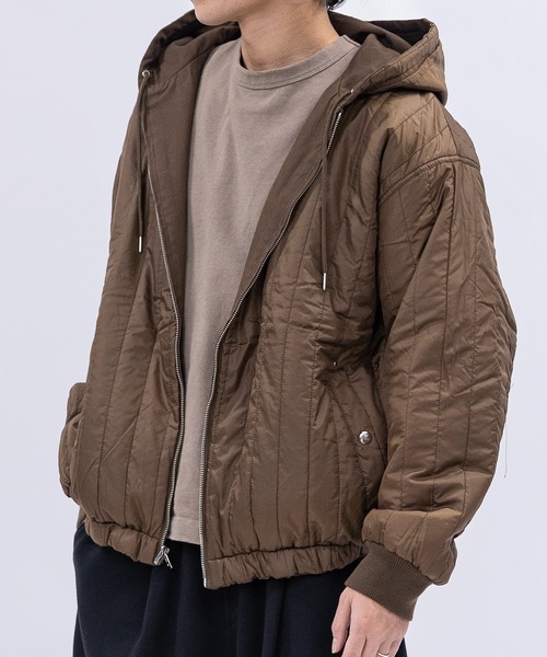 JOHN'S CLOSET（ジョンズクローゼット）の「【13】キャンパス＆キルト リバーシブル ショートパーカー（ブルゾン・メンズ・ブラウン/カーキ/ブラック・LARGE/MEDIUM）」の21枚目の写真