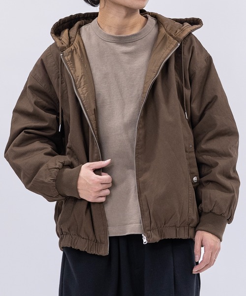 JOHN'S CLOSET（ジョンズクローゼット）の「【13】キャンパス＆キルト リバーシブル ショートパーカー（ブルゾン・メンズ・ブラウン/カーキ/ブラック・LARGE/MEDIUM）」の14枚目の写真