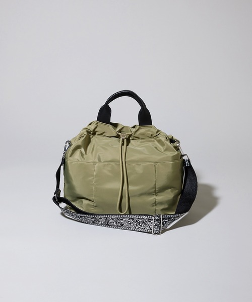 TREASURE TOPKAPI(トレジャートプカピ)の「【TREASURE TOPKAPI】ナイロン パターンベルト付き 2way トートバッグ / 8ポケット(トートバッグ・レディース・ブラック/ベージュ/モスグリーン/オリーブ/グレー/その他・FREE)」の4枚目の写真