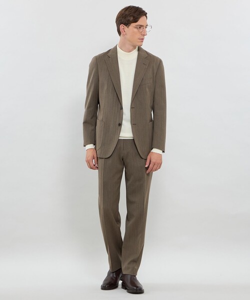 MACKINTOSH LONDON(マッキントッシュ ロンドン)の「【ANGELICO/アンジェリコ】ヘリンボーン 1プリーツパンツ(その他パンツ・メンズ・ブラウン系その他3・86)」の2枚目の写真
