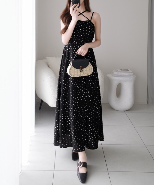 mily bilet(ミウィビレット)の「【mily bilet】上品さと抜け感をひとまとめに。ドットキャミワンピプラスノースリジャケットセット(2点セット)(ワンピース・レディース・ネイビー×ホワイト/アイボリー系1/ブラック×ベージュ・X-LARGE/SMALL/MEDIUM/LARGE)」の22枚目の写真