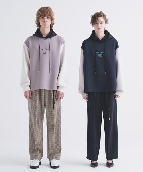 CULLNI（クルニ）の「CULLNI for DAKS LONDON Tuck Drawstring Wide Pants（スラックス・メンズ・ブラック/ネイビー/チェック・0/1/2）」の12枚目の写真