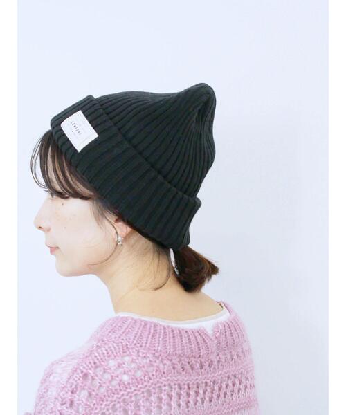 Samansa Mos2 blue（サマンサモスモスブルー）の「リブニット帽（ハット・レディース・ブラック/ブラウン/ベージュ・F）」の8枚目の写真