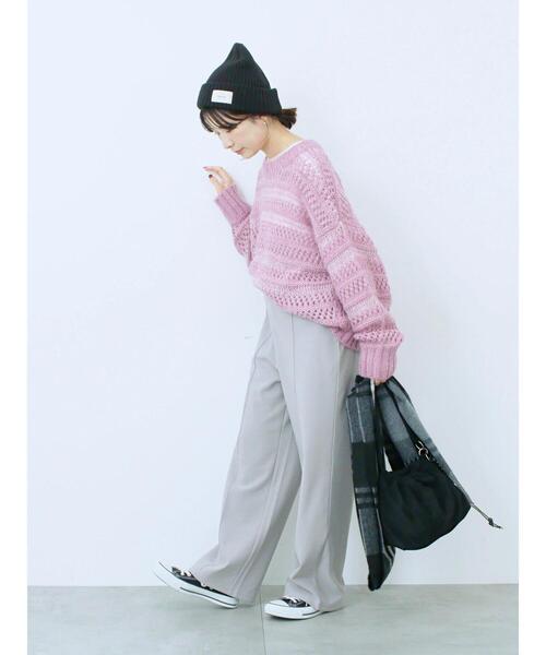 Samansa Mos2 blue（サマンサモスモスブルー）の「リブニット帽（ハット・レディース・ブラック/ブラウン/ベージュ・F）」の9枚目の写真