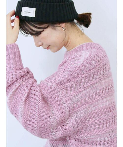 Samansa Mos2 blue（サマンサモスモスブルー）の「リブニット帽（ハット・レディース・ブラック/ブラウン/ベージュ・F）」の10枚目の写真