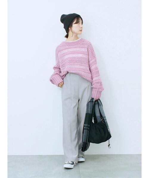 Samansa Mos2 blue（サマンサモスモスブルー）の「リブニット帽（ハット・レディース・ブラック/ブラウン/ベージュ・F）」の13枚目の写真