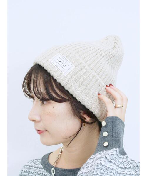 Samansa Mos2 blue（サマンサモスモスブルー）の「リブニット帽（ハット・レディース・ブラック/ブラウン/ベージュ・F）」の14枚目の写真