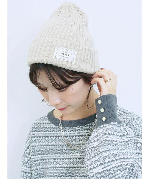 Samansa Mos2 blue（サマンサモスモスブルー）の「リブニット帽（ハット・レディース・ブラック/ブラウン/ベージュ・F）」の17枚目の写真