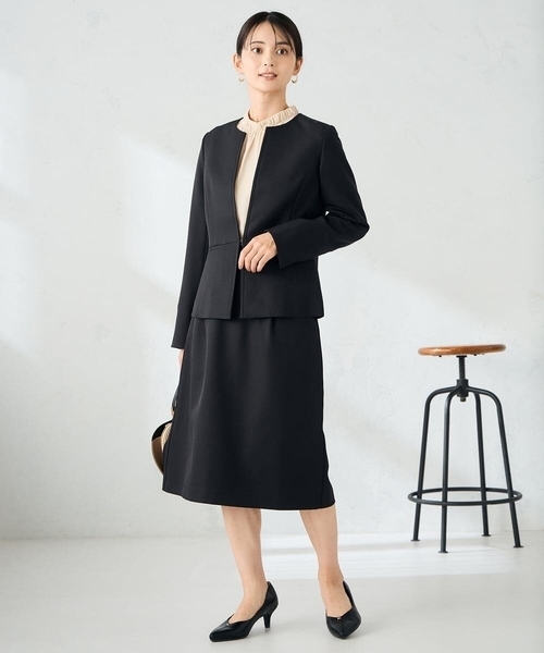 a.v.v（アーヴェヴェ）の「【洗える】プチハイネックギャザードビードットブラウス（シャツ/ブラウス・レディース・ベージュ/ホワイト・38/36/40）」の7枚目の写真