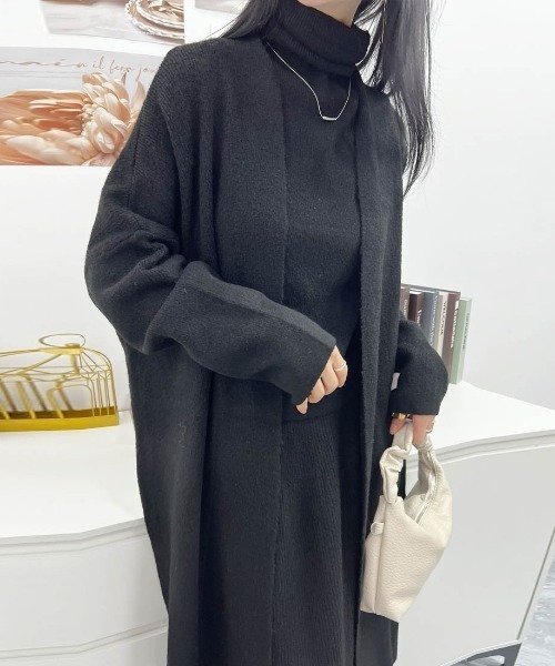 Forcement(フォースメント)の「トップス&スカート&ラップカーディガン3点セットアップ カセット服(セットアップ・レディース・グレー/ブラック/ブラウン・FREE)」の5枚目の写真