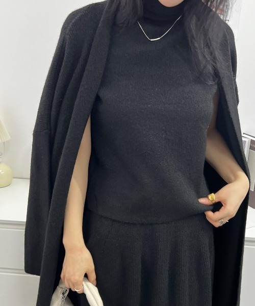 Forcement(フォースメント)の「トップス&スカート&ラップカーディガン3点セットアップ カセット服(セットアップ・レディース・グレー/ブラック/ブラウン・FREE)」の11枚目の写真