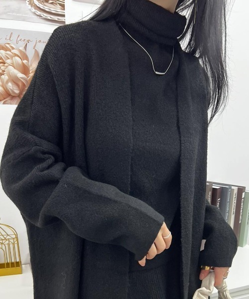 Forcement(フォースメント)の「トップス&スカート&ラップカーディガン3点セットアップ カセット服(セットアップ・レディース・グレー/ブラック/ブラウン・FREE)」の12枚目の写真