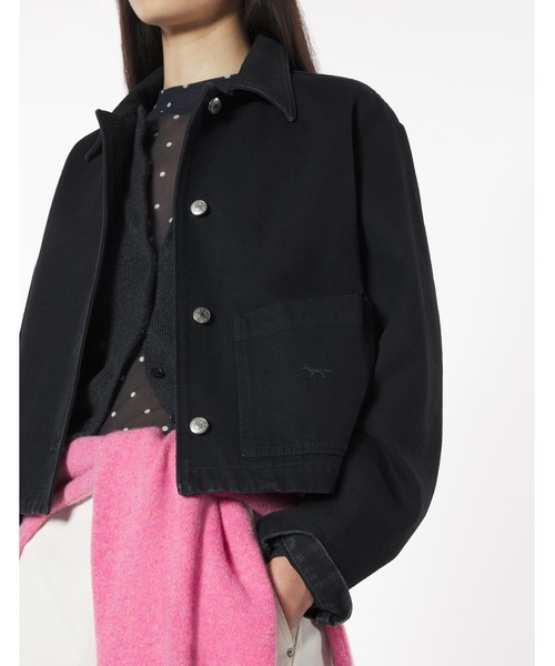 Maison Kitsune(メゾンキツネ)の「DENIM CROPPED JACKET(デニムジャケット・レディース・ブラック・XS/M/S)」の7枚目の写真
