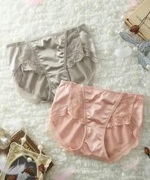 nissen（ニッセン）の「【GIFT FOR ME】サテン＆レース　レギュラーショーツ2枚組（ショーツ）」