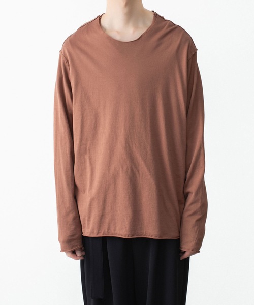 ATTACHMENT（アタッチメント）の「80/2 ピマコットン ジャージー スリムフィット レイヤード L/S TEE / 80/2 PIMA CO JERSEY SLIM FIT LAYERED L/S TEE（Tシャツ/カットソー・メンズ・ダークグレー/グレイッシュベージュ/ブラック/ホワイト/ブラウン・3/2）」の4枚目の写真