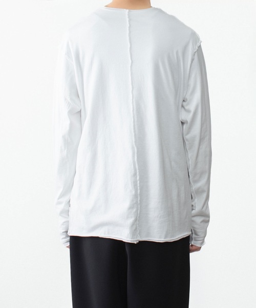 ATTACHMENT（アタッチメント）の「80/2 ピマコットン ジャージー スリムフィット レイヤード L/S TEE / 80/2 PIMA CO JERSEY SLIM FIT LAYERED L/S TEE（Tシャツ/カットソー・メンズ・ダークグレー/グレイッシュベージュ/ブラック/ホワイト/ブラウン・3/2）」の6枚目の写真