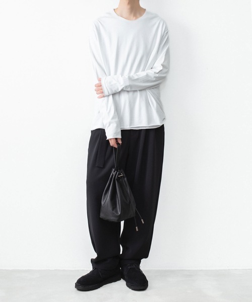 ATTACHMENT（アタッチメント）の「80/2 ピマコットン ジャージー スリムフィット レイヤード L/S TEE / 80/2 PIMA CO JERSEY SLIM FIT LAYERED L/S TEE（Tシャツ/カットソー・メンズ・ダークグレー/グレイッシュベージュ/ブラック/ホワイト/ブラウン・3/2）」の11枚目の写真