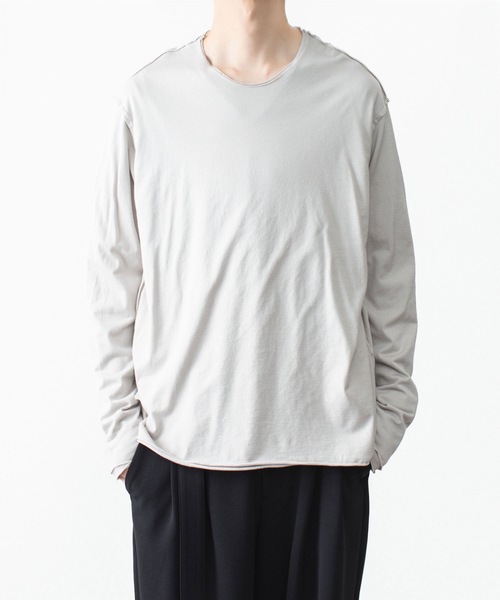 ATTACHMENT（アタッチメント）の「80/2 ピマコットン ジャージー スリムフィット レイヤード L/S TEE / 80/2 PIMA CO JERSEY SLIM FIT LAYERED L/S TEE（Tシャツ/カットソー・メンズ・ダークグレー/グレイッシュベージュ/ブラック/ホワイト/ブラウン・3/2）」の12枚目の写真