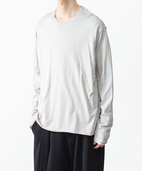 ATTACHMENT（アタッチメント）の「80/2 ピマコットン ジャージー スリムフィット レイヤード L/S TEE / 80/2 PIMA CO JERSEY SLIM FIT LAYERED L/S TEE（Tシャツ/カットソー・メンズ・ダークグレー/グレイッシュベージュ/ブラック/ホワイト/ブラウン・3/2）」の13枚目の写真