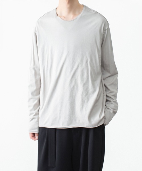 ATTACHMENT（アタッチメント）の「80/2 ピマコットン ジャージー スリムフィット レイヤード L/S TEE / 80/2 PIMA CO JERSEY SLIM FIT LAYERED L/S TEE（Tシャツ/カットソー・メンズ・ダークグレー/グレイッシュベージュ/ブラック/ホワイト/ブラウン・3/2）」の14枚目の写真