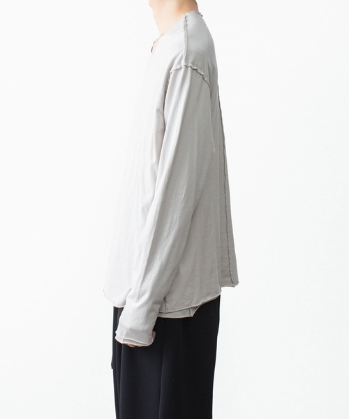 ATTACHMENT（アタッチメント）の「80/2 ピマコットン ジャージー スリムフィット レイヤード L/S TEE / 80/2 PIMA CO JERSEY SLIM FIT LAYERED L/S TEE（Tシャツ/カットソー・メンズ・ダークグレー/グレイッシュベージュ/ブラック/ホワイト/ブラウン・3/2）」の15枚目の写真