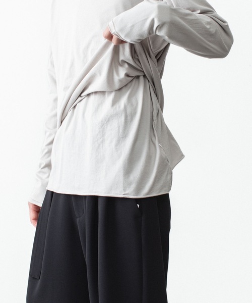 ATTACHMENT（アタッチメント）の「80/2 ピマコットン ジャージー スリムフィット レイヤード L/S TEE / 80/2 PIMA CO JERSEY SLIM FIT LAYERED L/S TEE（Tシャツ/カットソー・メンズ・ダークグレー/グレイッシュベージュ/ブラック/ホワイト/ブラウン・3/2）」の20枚目の写真